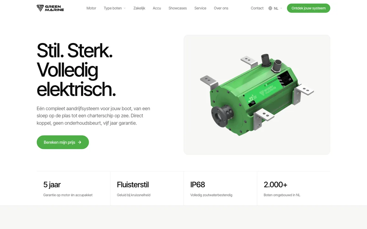 Homepage van Green Marine Motors