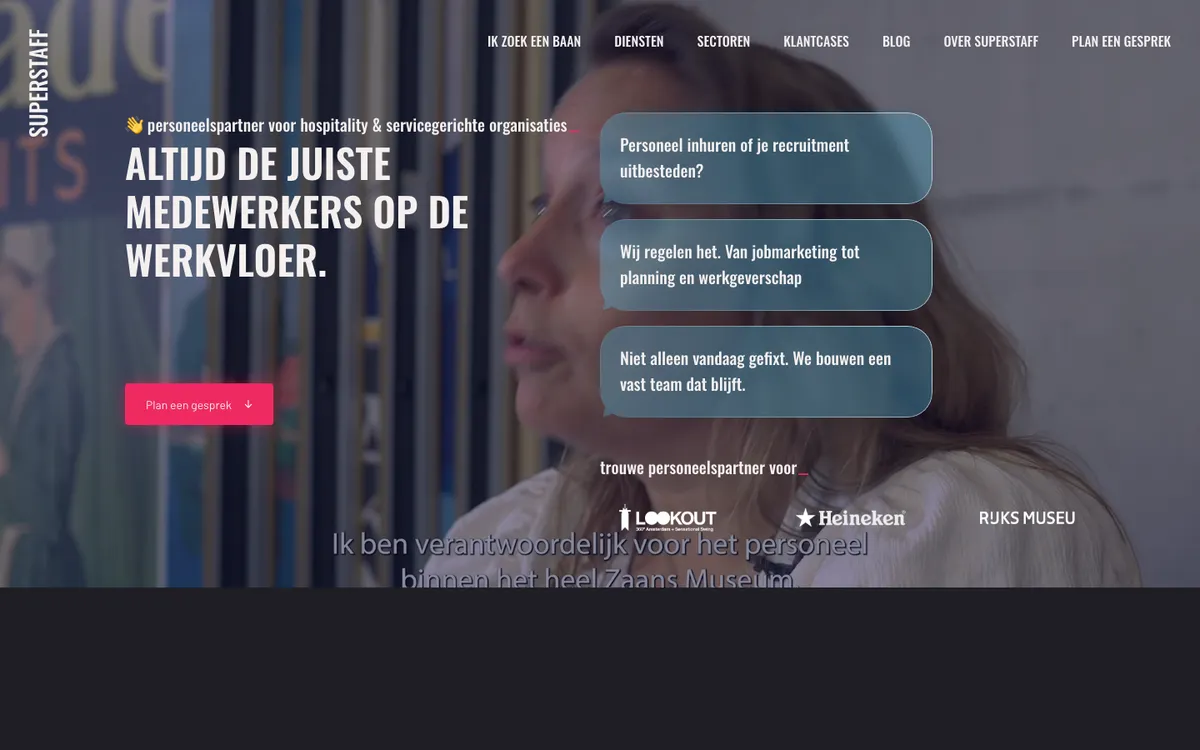 Homepage van SuperStaff
